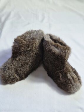 Handmade European Cozy Rabbit Fur Slippers Boots Insoles